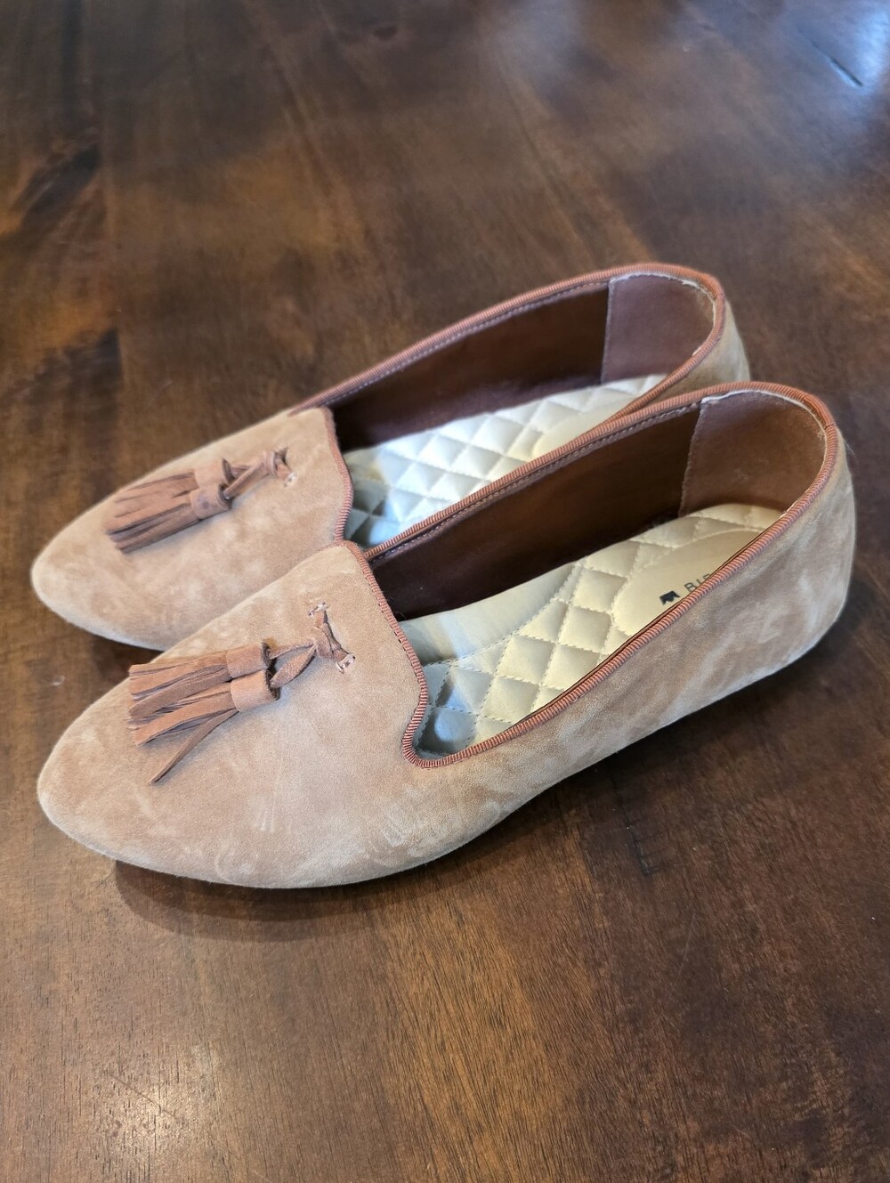 Birdies Women’s Blackbird Flats Tan Suede Tassels Slip On Loafer Sz 8 Old Money